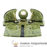 УК / Настольный набор из змеевика «Шар», 2 предмета, 31х28х13 см (3270) 