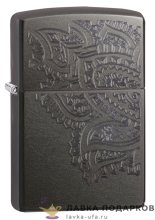 Zippo / Зажигалка 29431 «Рельеф листья» 56 х 36 х 12 мм. серый матовый 
