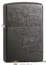 Zippo / Зажигалка 29431 «Рельеф листья» 56 х 36 х 12 мм. серый матовый 