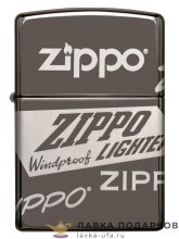 Zippo / Зажигалка 49051 «Логотип Zippo Дизайн» 56 х 36 х 12 мм. черный глянец 