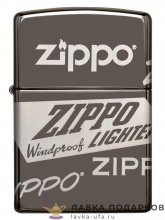 Zippo / Зажигалка 49051 «Логотип Zippo Дизайн» 56 х 36 х 12 мм. черный глянец 