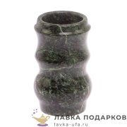 УК / Карандашница из камня «Стакан витой» 11 х 07 х 07 см. змеевик темн. 5298 
