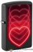 Zippo / Зажигалка бензиновая Zippo 48593 «Огонь сердец» цв. черный матовый