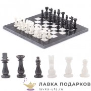 УК / Шахматы из камня «Дебют» 26 х 26 см, мрамор (в бархат. коробке) 