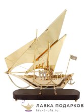 Винтаж / Корабль латунный на подставке 42 х 37 х 08 см. полиш Ст_3_9 