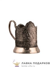КММ / Подстаканник Кольчугино «Глухарь» со стаканом (хрусталь), медь, Меценат 