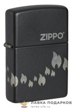 Zippo / Зажигалка 48980 «Классика пламя ZIPPO» 56 х 36 х 12 мм. черный матовый 
