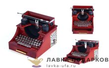 ИНТ / Музыкальная шкатулка механическая «Печатная машинка» бордо 16 х 15 х 11 см. 375.2224 