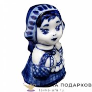 Гжель / Статуэтка Гжель «Красная Шапочка» 09х06 см — авт. Еремина Л.Г. 