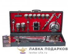 КР / Набор для пикника на 6 персон (44 предмета) кейс 80 х 10 х 33 см. велюр красный (9)  