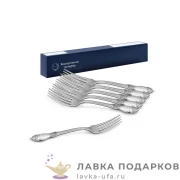 КМ / Вилка столовая «Роза» 20 см. посеребренная (6 шт) + коробка 