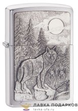 Zippo / Зажигалка бензиновая  Zippo 20855 «Серые волки» цв. серебристый матовый 