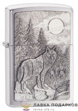 Zippo / Зажигалка бензиновая  Zippo 20855 «Серые волки» цв. серебристый матовый 