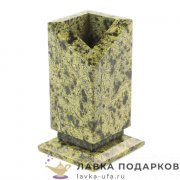 УК / Карандашница из камня малая 11 х 06 х 06 см. змеевик св. 0986 
