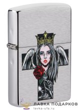 Zippo / Зажигалка 49262 «Королева и череп» 56 х 36 х 12 мм. цвет хром матовый 