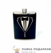 Фляжка подарочная 270 мл. «Джентельмен» цв. черный 8588 