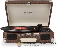 Ретро - проигрыватель "Чемодан" CROSLEY DELUXE TW, винил, Bluetooth, RCA-AUX, отделка замша  