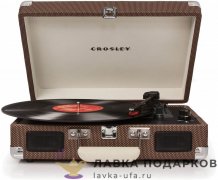 Ретро - проигрыватель "Чемодан" CROSLEY DELUXE TW, винил, Bluetooth, RCA-AUX, отделка замша  