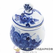Гжель / Медовница «Клеверок» 12 х 08 х 08 см. авт. Хазова И.А. 