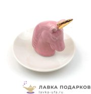 Керамика / Тарелочка для бижутерии «Единорог» 10 х 10 см, цвет розовый (4474) 