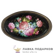 НП Ж / Поднос жостовский «Удача» 41 х 25 см. темный фон НХПР_А_17 5п 
