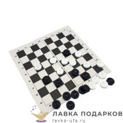ИГ / Шашки деревянные в наборе со складной доской 24 х 12 см. (Ладья) 