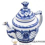 Гжель / Чайник «К самовару» 17 х 11 х 19 см. v-750 мл. авт. Голубенков Н.А. 