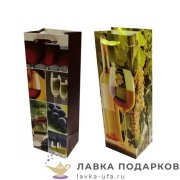 УП / Пакет подарочный «Бокалы» 13х10х36см картон вертикальный узкий малый 218019 