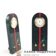 УК / Настольные часы «Погон лейтенант МВД» 6х15см змеевик ведомственные 1316649о 