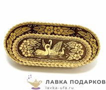 НП / Берестяная сухарница «Сюжет» 26 х 14 см. Б020055 