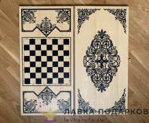 Нарды и шашки в одном наборе «Персия» 30 х 60 см. шпон цвет ясень фанера 