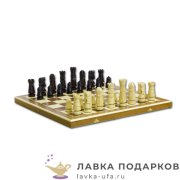 УК / Шахматы из камня «Дебют» 30 х 30 см. оникс + ракушечник (в бархат. коробке) 
