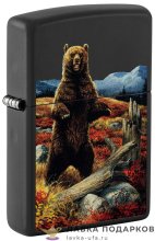 Zippo / Зажигалка бензиновая Zippo 48597 «Медведь худ. Линда Пиккен» цв. черный матовый 
