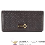 Макей / Кошелек из натур. кожи на кнопке «Золотой ключик» 18 х 10 см. цв. коричневый 021_08_31  