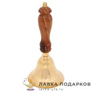 ЛГ / Колокольчик латунный на деревянной ручке 11х5см полиш Кл-1186-1 