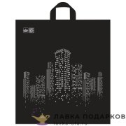 ПВД / Пакет ТИКО «Биг сити» с петлевой ручкой, черный, 40х44 см, 43 мкм, шк47734 