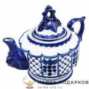 Гжель / Чайник «Смородинка» 650 мл. 15 х 19 х 12 см, авт. Дунашова Т.С 