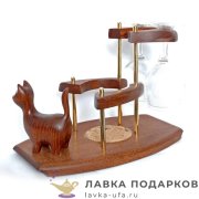 Бриг / Подставка для телефона с термометром «Герб Башкортостана», дерево, цвет орех, 20х11 см 