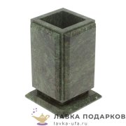 УК / Карандашница из камня «Колонна» 15 х 09 х 09 см. змеевик темн. 6890 