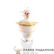 БФ / Статуэтка «Самовар» Башкирский фарфор 13см сувенир фигурка подарочная 