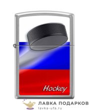 Zippo / Зажигалка бензиновая Zippo 200 «Российский хоккей» цв. хром матовый  