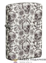 Zippo / Зажигалка 49458 «Черепа светятся в темно-зеленом» 56 х 36 х 12 мм. серый матовый 