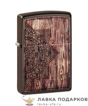 Zippo / Зажигалка 49184 «Солнце» 56 х 36 х 12 мм. коричневый матовый 