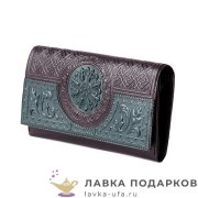 Макей / Кошелек из натур. кожи на кнопке «Венеция» 18 х 10 см. цв. зеленый 021_08_41 