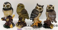 Фигурка веселая «Сова на пеньке» 11 см. 218002 