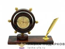 УК / Письменный прибор «Георгий Победоносец» с часами 30х9.5х21 см змеевик бронза 1317009-5 