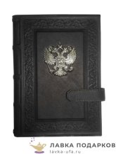 Макей / Ежедневник недатированный А5, обложка кожа с латунным орлом «Империя-3» цв. черный 