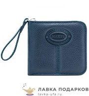Макей / Кошелек из натур. кожи на молнии «Классика»11 х 10 см. цв. синий 148_0855  