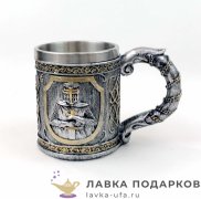 ПМ / Кружка сувенирная «Рыцарь» 450мл нержавеющая сталь полистоун 4489 