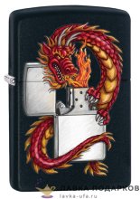 Zippo / Зажигалка 218 «Дракон восточный» 36 х 12 х 56 мм. черный матовый 